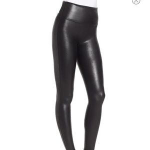NWT..Spanx Faux Leather leggings. Large petite